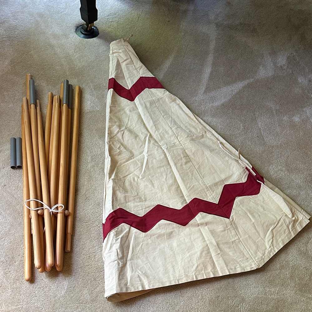 Land Of Nod Red and Cream Play Tent